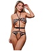 Fantasy Lingerie BETTER THAN REVENGE STRAPPY OPEN MESH TEDDY BLACK , L/XL
