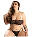 Fantasy Lingerie DO NOT DISTURB PEARL STRAP BRALETTE & CROTCHLESS PANTY BLACK, QS