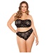 Fantasy Lingerie PERFECT MATCH SCALLOPED LACE BANDEAU & CHEEKY PANTY BLACK, QS