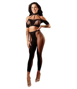 Fantasy Lingerie MISSING YOU 2PC TOP & LEGGINGS BLACK, OS