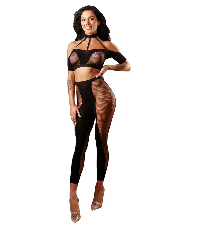 Fantasy Lingerie MISSING YOU 2PC TOP & LEGGINGS BLACK, OS
