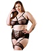 Fantasy Lingerie RILEY BRA, GARTERED WAIST CINCHER & PANTY BLACK, 1X/2X