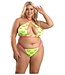 Fantasy Lingerie CUTE BUT PSYCHO UV REACTIVE HALTER TOP & PANTY YELLOW, QS