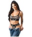 Fantasy Lingerie ICY GIRL METALLIC FISHNET BRALETTE & G-STRING PANTY BLACK, M/L