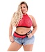 Fantasy Lingerie EXTRA SPICY LACE HALTER TOP & CHEEKY PANTY RED, QS