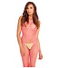 Rene Rofe Lingerie INDUSTRIAL NET SUSPENDER BODYSTOCKING PINK, OS