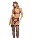 Rene Rofe Lingerie SNEAK PEAK 3PC SET PURPLE, M/L
