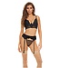 Bombshell Boudoir BOMBSHELL BOUDOIR PEEK A BOO WIRE 3 PC SET BLACK, L