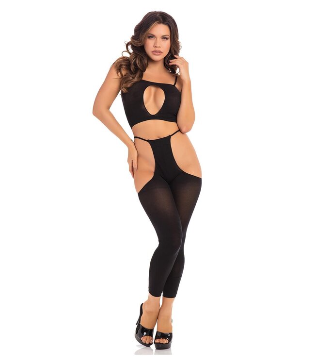 Pink Lipstick Lingerie ROAD TRIP 2PC HOTPANT SET BLACK, OS