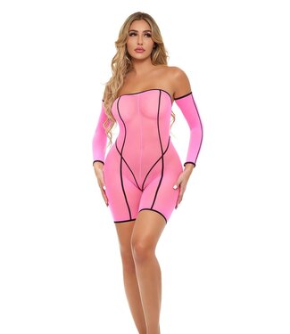 Pink Lipstick Lingerie DOUBLE VISION BODYSUIT SET PINK, OS