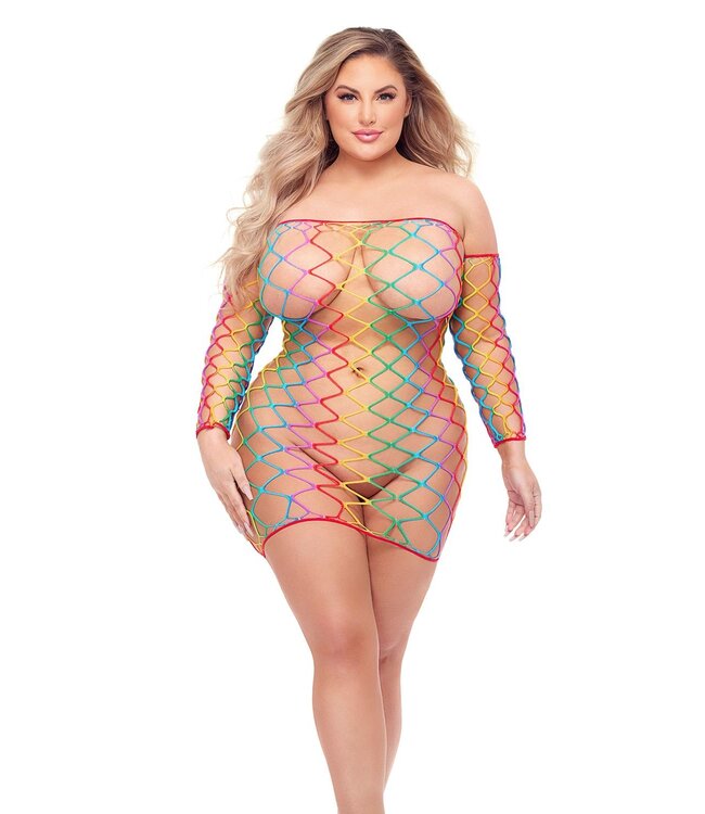 Pink Lipstick Lingerie TASTE THE RAINBOW DRESS & SLEEVES, QS