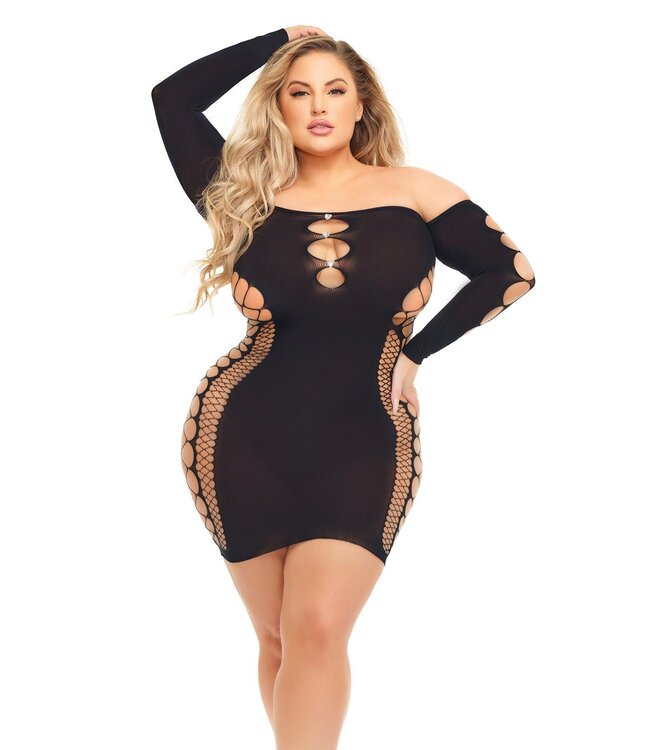 Pink Lipstick Lingerie DIAMOND DRIPPIN DRESS BLACK, QS