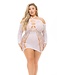 Pink Lipstick Lingerie ANIMAL INSIDE HALTER DRESS WHITE, PLUS SIZE