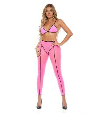 Pink Lipstick Lingerie DOUBLE VISION 2 PCS BRA SET PINK, OS