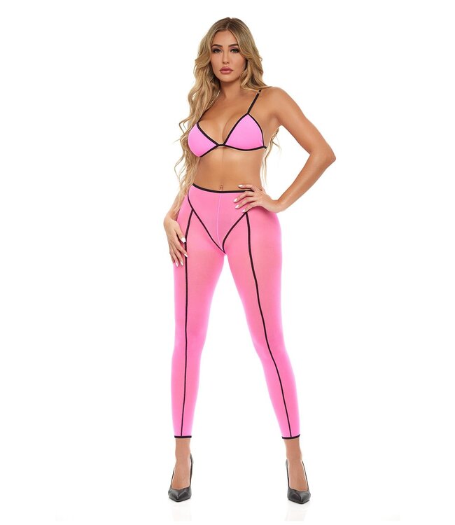 Pink Lipstick Lingerie DOUBLE VISION 2 PCS BRA SET PINK, OS