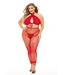 Pink Lipstick Lingerie GIVES YOU HELL 3PC SET RED, PLUS SIZE