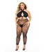 Pink Lipstick Lingerie GIVES YOU HELL 3PC SET BLACK, PLUS SIZE