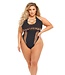 Pink Lipstick Lingerie HOT TOO HANDLE BODYSUIT BLACK, QS