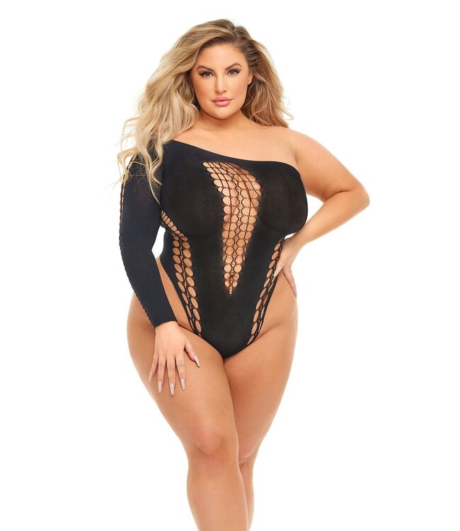 Pink Lipstick Lingerie DOLLAR SIGN BODYSUIT BLACK, QS