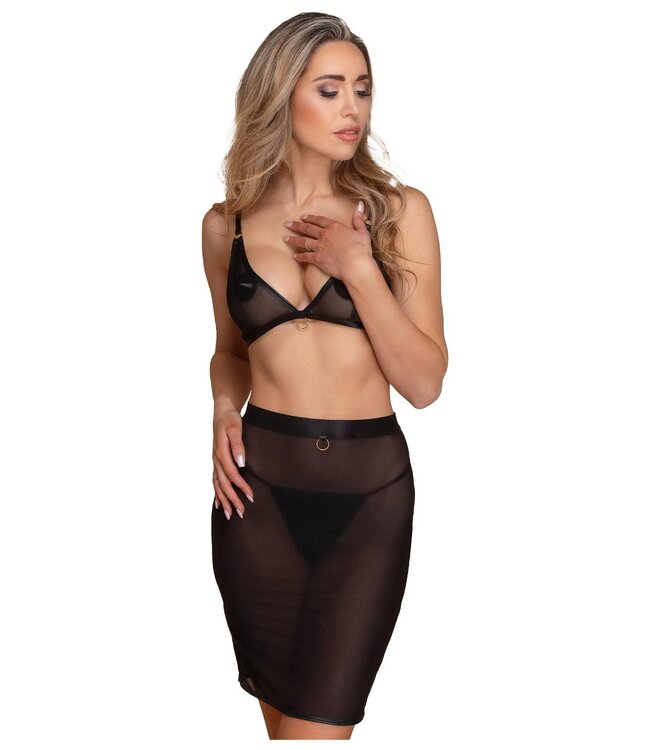 Guilty Pleasure GUILTY PLEASURE SHEER STRETCH SKIRT, S/M