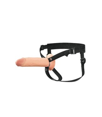 Pipedream FANTASY X-TENSIONS ELITE 8 INCH SILICONE HOLLOW STRAP-ON - DUAL DENSITY - LIGHT