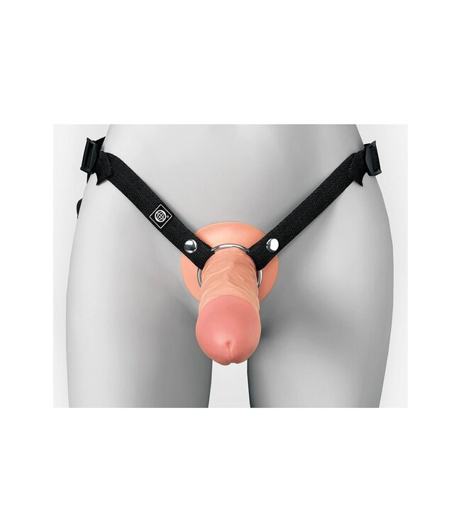 Pipedream FANTASY X-TENSIONS ELITE 8 INCH SILICONE HOLLOW STRAP-ON - DUAL DENSITY - LIGHT