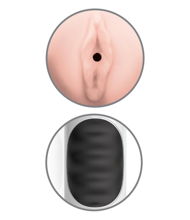 Pipedream PDX EXTREME MEGA GRIP VIBRATING STROKER PUSSY WHITE