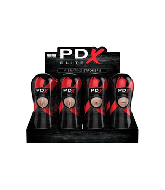 Pipedream PDX ELITE PIPEDREAM EXTREME ELITE VIBRATING STROKER DISPLAY - 12 PCS LIGHT