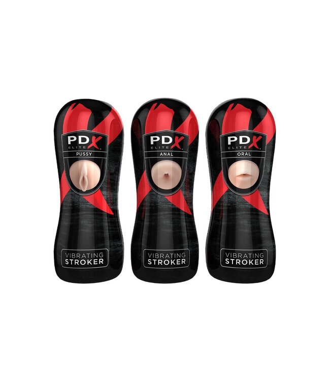 Pipedream PDX ELITE PIPEDREAM EXTREME ELITE VIBRATING STROKER DISPLAY - 12 PCS LIGHT