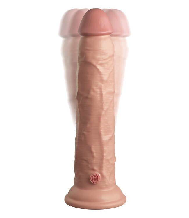 Pipedream KING COCK ELITE 9 INCH DUAL DENSITY VIBRATING SILICONE COCK WITH REMOTE LIGHT