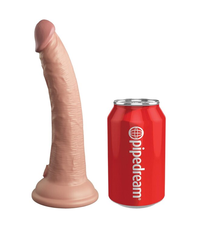 Pipedream KING COCK ELITE 7 INCH DUAL DENSITY VIBRATING SILICONE COCK WITH REMOTE LIGHT