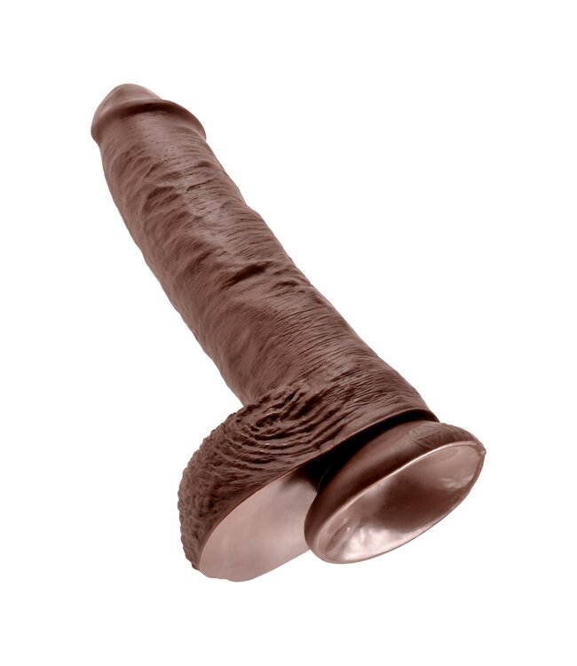 Pipedream KING COCK 10 INCH COCK WITH BALLS BROWN