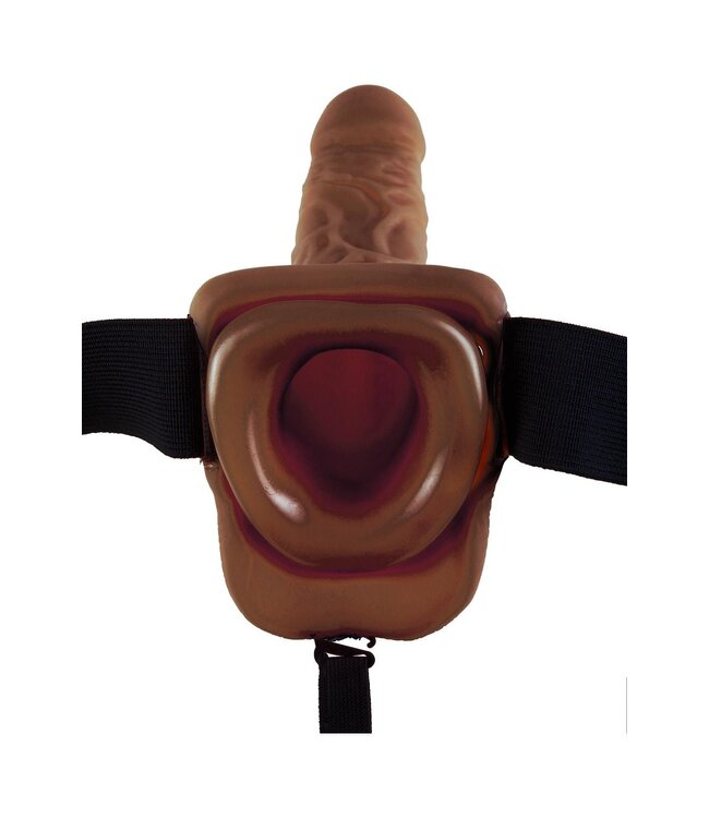 Pipedream FETISH FANTASY SERIES 9 INCH HOLLOW STRAP-ON WITH BALLS BROWN