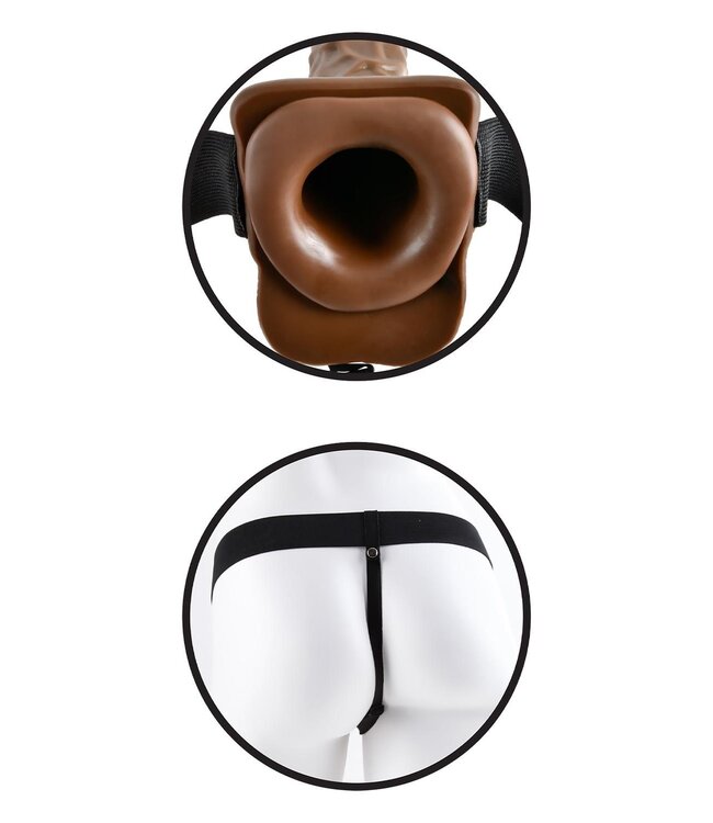 Pipedream FETISH FANTASY SERIES 7 INCH HOLLOW STRAP-ON WITH BALL BROWN