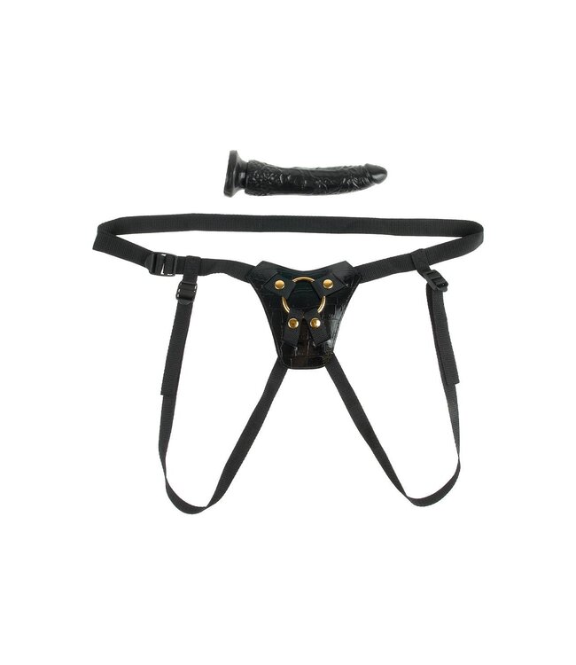 Pipedream FETISH FANTASY GOLD DESIGNER STRAP-ON BLACK