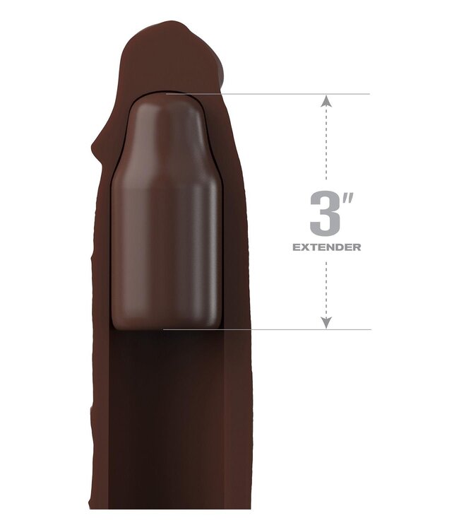 Pipedream FANTASY X-TENSIONS ELITE 7 INCH EXTENSION WITH STRAP BROWN
