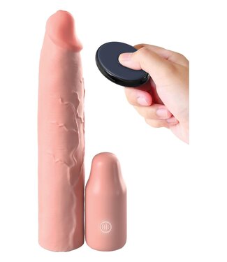 Pipedream FANTASY X-TENSIONS ELITE 9 INCH SLEEVE VIBRATING 3 INCH PLUG WITH REMOTE LIGHT