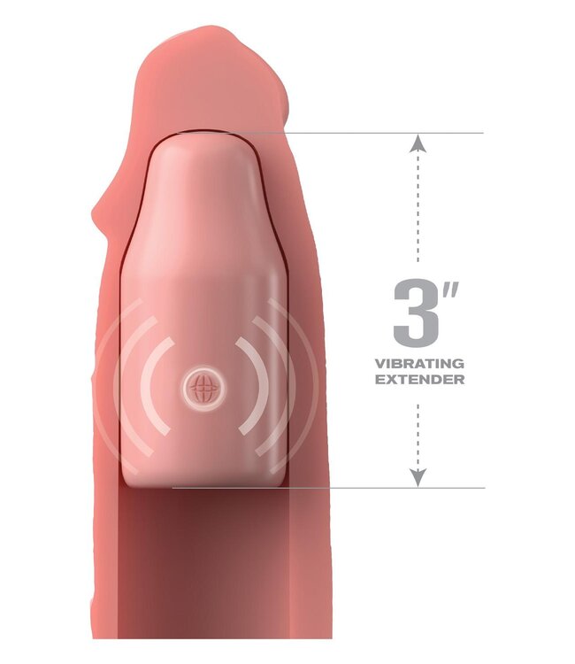 Pipedream FANTASY X-TENSIONS ELITE 9 INCH SLEEVE VIBRATING 3 INCH PLUG WITH REMOTE LIGHT