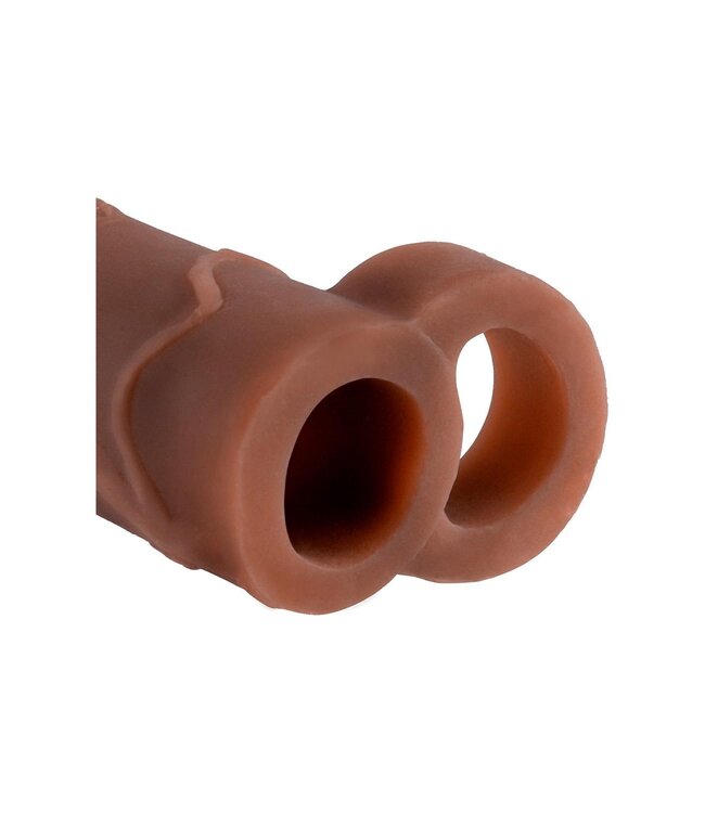 Pipedream FANTASY X-TENSIONS PERFECT 2 INCH EXTENSION WITH BALL STRAP BROWN