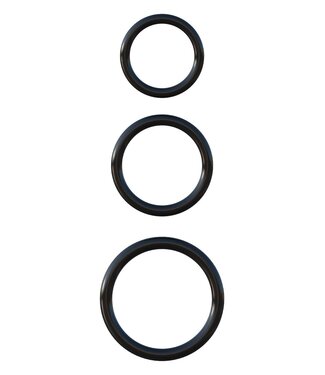 Pipedream FANTASY C-RINGZ SILICONE 3-RING STAMINA SET BLACK