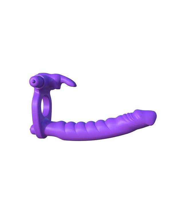Pipedream FANTASY C-RINGZ SILICONE DOUBLE PENETRATOR RABBIT PURPLE