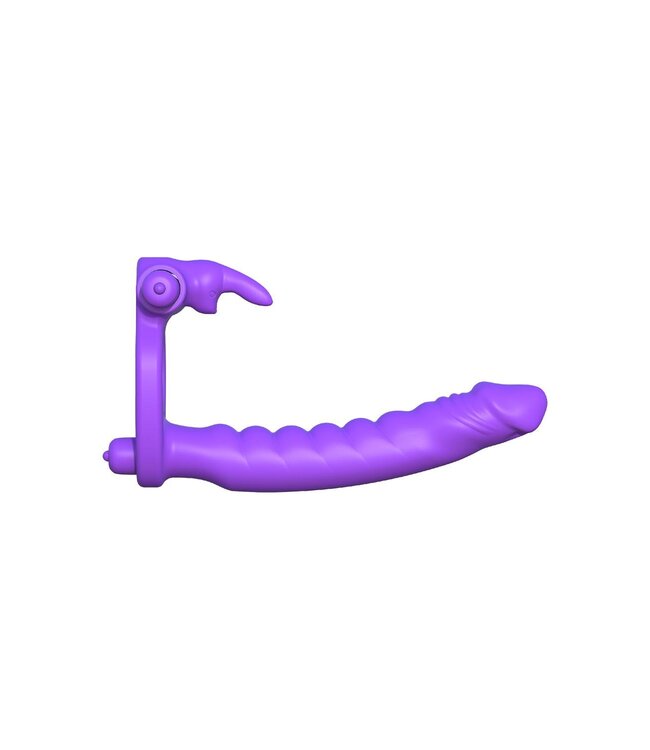 Pipedream FANTASY C-RINGZ SILICONE DOUBLE PENETRATOR RABBIT PURPLE