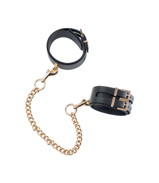 Guilty Pleasure BDSM GP PREMIUM ANKLE CUFFS WITH CHAIN BLACK