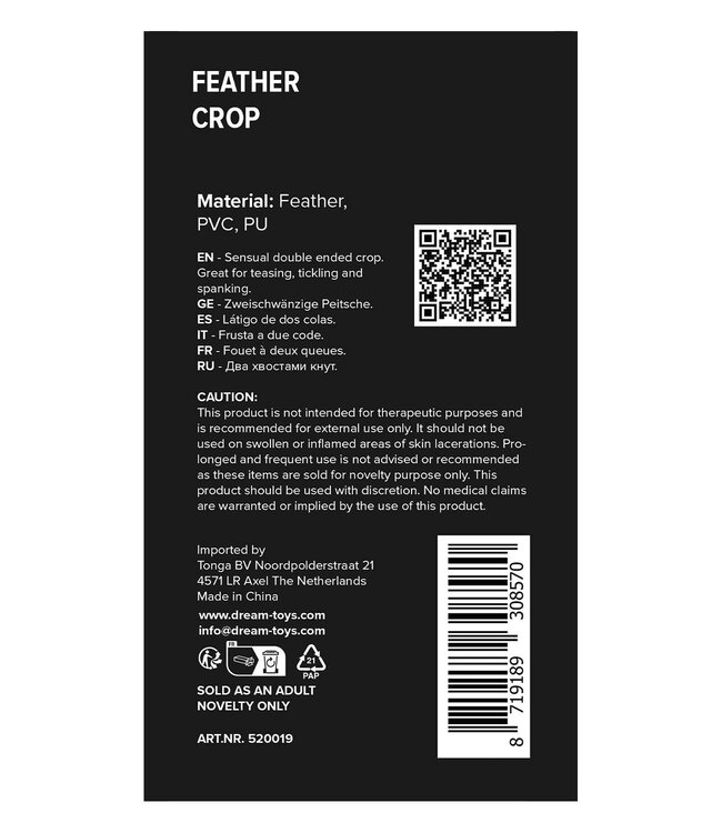 Dreamtoys BLAZE FEATHER CROP BLACK/RED