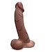 b-Vibe B-VIBE SLIPSKIN REALISTIC SILICONE DILDO 10 INCH CURVED BROWN