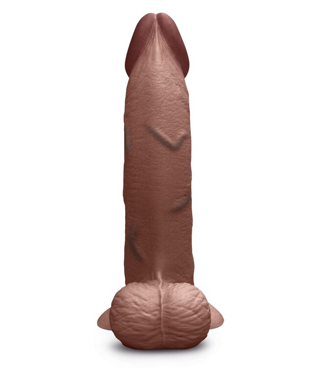 b-Vibe B-VIBE SLIPSKIN REALISTIC SILICONE DILDO 10 INCH CURVED BROWN