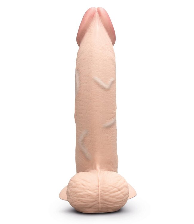 b-Vibe B-VIBE SLIPSKIN REALISTIC SILICONE DILDO 9 INCH CURVED CREAM