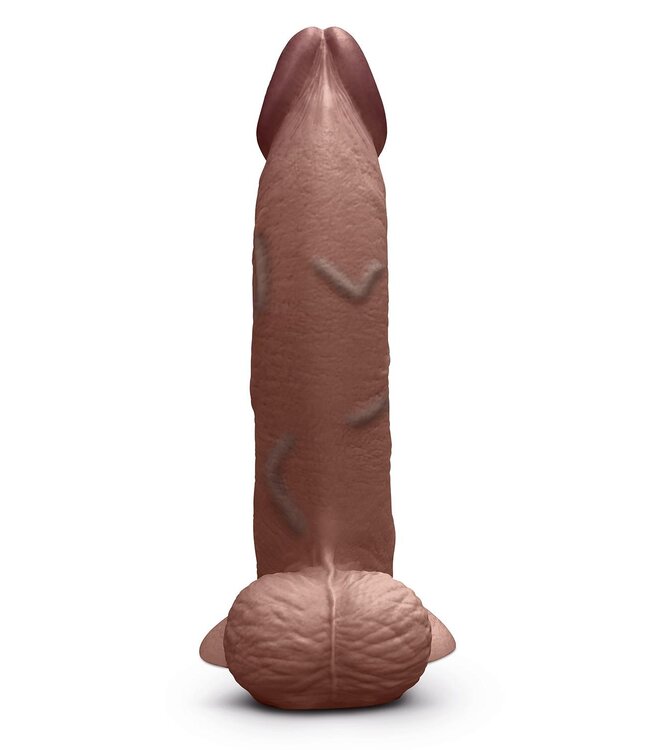 b-Vibe B-VIBE SLIPSKIN REALISTIC SILICONE DILDO 9 INCH CURVED BROWN