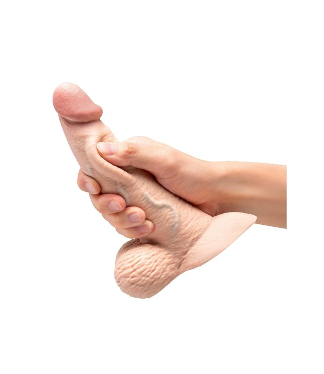 b-Vibe B-VIBE SLIPSKIN REALISTIC SILICONE DILDO 6.5 INCH CURVED CREAM
