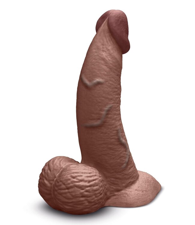 b-Vibe B-VIBE SLIPSKIN REALISTIC SILICONE DILDO 6.5 INCH CURVED BROWN